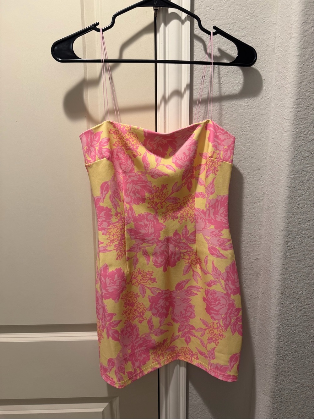 White Fox Boutique Yellow and Pink Floral Mini Dress